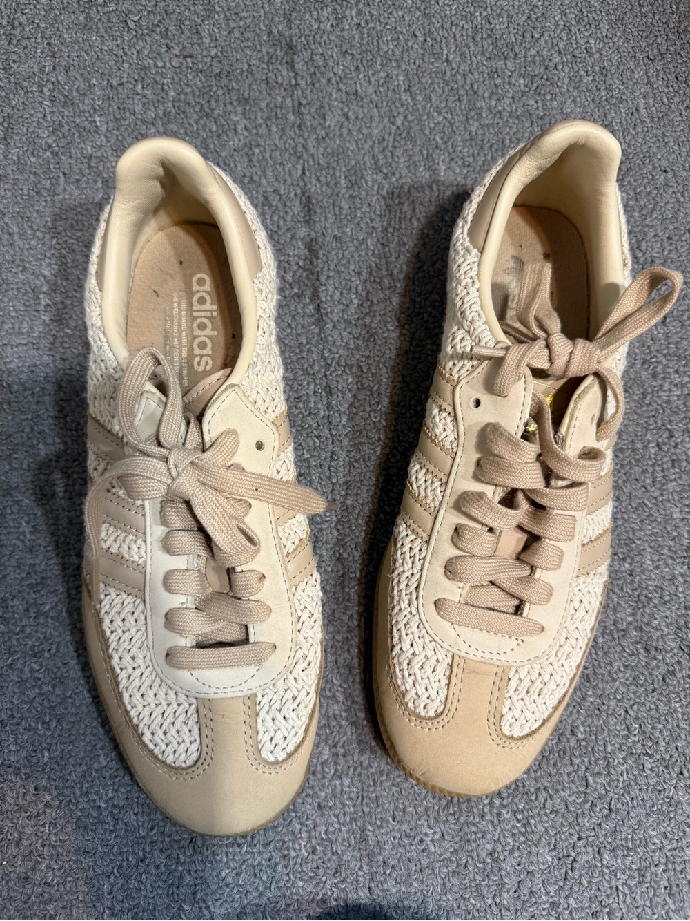 adidas Women’s Cream and Tan Woven Sneaker